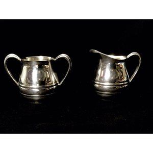 Vintage Mulholland Silverplate Creamer & Sugar Bowl Set EPNS Silver Plate